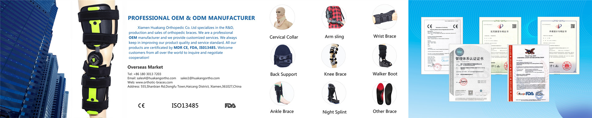 Custom Manufacturer of Orthopedic braces and supports